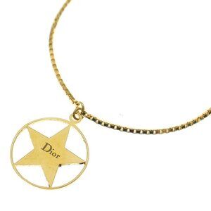 Dior Star Motif Necklace Pendant Chain Gold